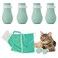 Hetenoyo 4 Pcs Anti-Scratch Silicone Cat Shoes and Cat Grooming Mesh Bag, Cat Claw Covers, Adjustable Multifunctional Anti-Bite Shower net Bag for Nail Trimming Bathing Home Pet Hospital Barbering