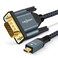 Twozoh Micro HDMI to VGA Cable 6.6FT, Gold-Plated &amp; Braided Micro HDMI VGA (Male to Male) Support 1080P 720p Compatible with Laptop, Projector, HDTV