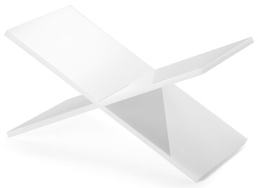 Red Co. Glossy White Acrylic Book Holder 2 Piece Reading Stand for Open and Closed Books, Magazines, Textbooks 6" x 11" x 6
