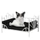Pet Sofa Bed, Cat Bed,Dog Bed with Metal Frame and Detached White Velvet Cushion with 2 Pillow for Small Dog (White)