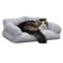 Hollypet Fluffy Plush Dog Cat Pet Couch Soft Calming Sofa Beds for Medium Small Cats and Dogs, Light Gray