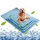 Dog Cooling Mat, Pet Cooling Pads for Dogs Cats Washable Summer Kennel Mat, Breathable Self Cooling Blanket Pad Ice Silk Sleep Mat Non-Toxic Dog Cool Bed Liner for Home Travel Small Blue