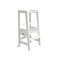 Damoch Family&trade; Kids Learning Tower Adjustable Height Kitchen Step Stool for Toddlers or Little Helper Safety Tower for Kitchen Counter Patented Design (White+Natural)