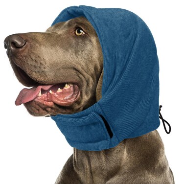 SUNFURA Dog Calming Hoodie, No Flap Ear Wraps for Dogs Anxiety Relief, Dog Ear Muffs Noise Protection for Firework, Grooming, Force Drying, Dog Ear Covers Headband for Noise Cancelling, Blue M