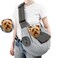 Lukovee Dog Slings for Small Dogs - Adjustable Breathable Puppy Sling with Window, Pet Purse with Storage Pocket Safety Leash Fits for Small Dogs Cat up to 12lbs (Gray, M)
