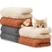 Newwiee 6 Pcs Blankets for Dogs Washable,Soft Warm Fluffy Fleece Pet Blanket,cat Calming Blankets,Flannel Throw for Small Medium Pet, Gray/Beige/Khaki(24 x 18 Inch)