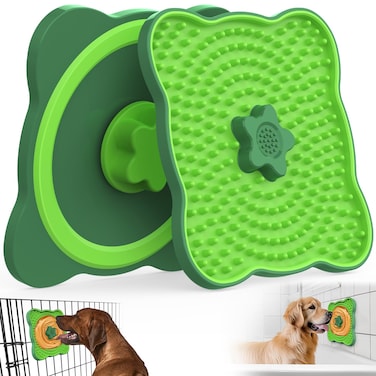 HOPET New Licking Mat for Dogs Crate, Interactive Large 7.1" Size Lick Mats for Boredom Relief &amp; Anxiety Reduction, Soft &amp; Safe Peanut Butter Lick Pad for Training(Flower-Shaped)