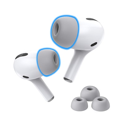 Foam Masters Memory Foam Ear Tips for AirPods Pro 1st &amp; 2nd Gen   Comfortable   Secure   Better Noise Cancellation   Version 3.0 Replacement Buds (Small, Med, Large - 3 Pairs, Gray)