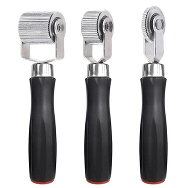 ANYPOWK Car Sound Deadening Roller, Metal Installation Tool Seam Roller for Car Sound Deadener Interior Accessories, Black - Pack of 3
