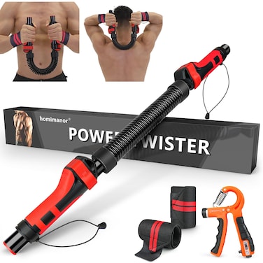 homimanor Adjustable Power Twister Bar Upper Body Workout Equipment, 66-110 lbs Arm Strengthener Exercise Equipment for Shoulders, Forearms, Biceps and Chest Exerciser for Men Home Workout