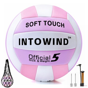 INTOWIND Volleyball Soft Touch Volleyballs Beach Volleyball Outdoor Indoor Volleyballs Beach Park Gym Games Training Official Size 5 Volleyball
