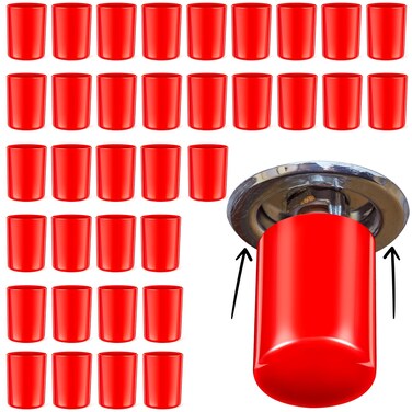 Pushglossy 36 Pcs Red Fire Sprinkler Head Paint Cover Head Protector Head Covers Protection Covers for Head Guard and Head Paint Protection Covering Recessed Sprinkler Heads