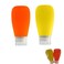 LYOB Travel Bottles for Toiletries, TSA Approved 3 oz Leak Proof Silicone Refillable Squeeze Travel Size Containers BPA Free for Cleansers, Lotions, Shampoo for Airplane 2pk (Orange,Yellow)