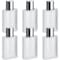 6 Pcs Frosted Glass Bottle Perfume Atomizer Refillable Spray Empty Perfume Bottles Fine Mist Atomizer Cosmetic Container for Travel, Silver (50ml)
