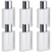 6 Pcs Frosted Glass Bottle Perfume Atomizer Refillable Spray Empty Perfume Bottles Fine Mist Atomizer Cosmetic Container for Travel, Silver (50ml)