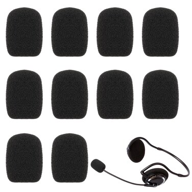 Molain 10Pcs Headset Microphone Covers Foam, Noise Reduction Lapel Headset Microphone Sponge Mini Cover Microphone Wind Protection Cover for Variety of Headset Microphone (10Pcs)