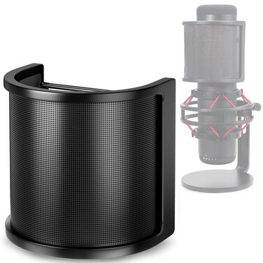 YOUSHARES QuadCast Mic Pop Filter - Microphone Windscreen Mask Shield Compatible with HyperX QuadCast S USB Gaming Microphone
