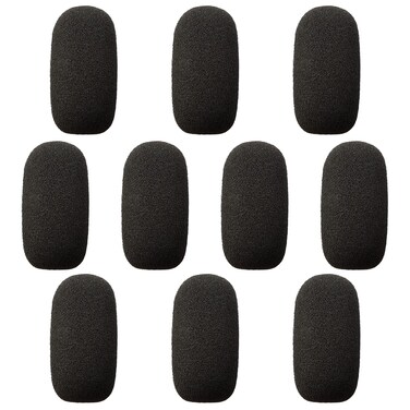 VELKPRO 10-Pack Small Foam Windscreens for Lavalier Mics - High-Density Foam Mic Covers for Headset Protection