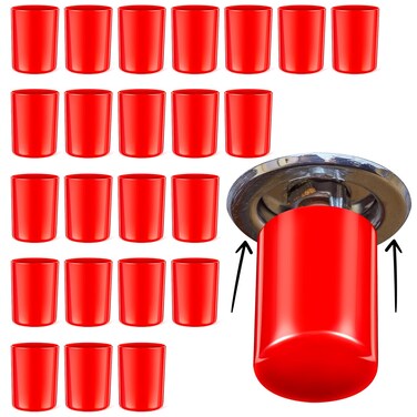 Pushglossy 24 Pcs Red Fire Sprinkler Head Paint Cover Head Protector Head Covers Protection Covers for Head Guard and Head Paint Protection Covering Recessed Sprinkler Heads