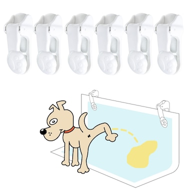 Dog Pee Pad Holder with Walls (6 Pack) for Small &amp; Large Size Wee Wee Pad, Indoor Potty Training Pad Holder for Leg-Lifting Puppies (White)