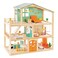 Red Roof Wooden Dollhouse with 19 Pcs Furniture for Girls, 2.6 feet High with Elevator, Doorbell, Light, Large Doll House Playset Toy for Kids Girls 3-7+, 31.5" x 25" x 12.2