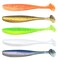 100PCS Bait Fishing Soft Plastic Lures, Soft Paddle Tail Lures for Freshwater and Saltwater Bass Lures with Box White red Green Gray Loach 2g,7cm (5 Colors)