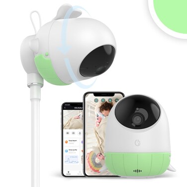 Ellie Baby Monitor,Covered Face Alert, Auto Photo Capture, 2K HD, Cry Soothing, 2-Way Talk, Virtual Fence, Night Vision, Temp Humidity, Breathing Detection