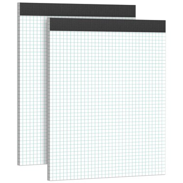 AILZFEI Graph Paper 8.5 x 11 Grid Paper Pad Quad Ruled, 2 Pack, 30 Sheets per Pad, White, 4x4 (4 Squares per inch), Easy-Tear Perforations, 8.5"x11" Quad Ruled Grid Paper Pad