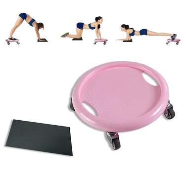 Ab Roller Wheel, Exercise Wheel for Abs Workout, Core Sliders for Working Out, Stomach Workout Equipment with Abdominal Trainer &amp; Knee Pad Protection (PINK)