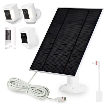 KAROTTO Solar Panel for Ring Cameras,1Pack Solar Panel Compatible with Ring Stick Up Cam/Pro Battery,Ring Spotlight Cam Plus/Pro Battery,with USB-C to Barrel Plug Adapter