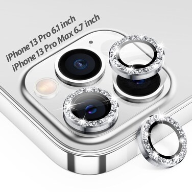 Tensea for iPhone 13 Pro - iPhone 13 Pro Max Camera Lens Protector, 9H Tempered Glass Camera Cover Screen Protector, Metal Individual Ring for iPhone 13Pro 6.1inch iPhone 13 ProMax 6.7inch 2021