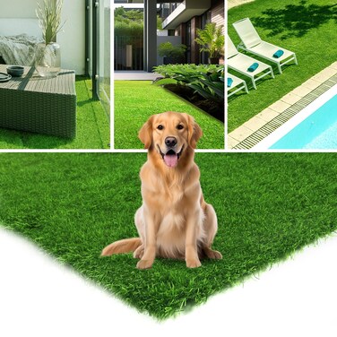 CLOVERHOLM Artificial Grass 31.5 x 47.2 inches Dog Potty Training Rug, Fake Grass Mat with Drainage Hole, Easy Clean Artificial Grass Turf for Indoor, Outdoor Flooring, Patio Lawn Decoration