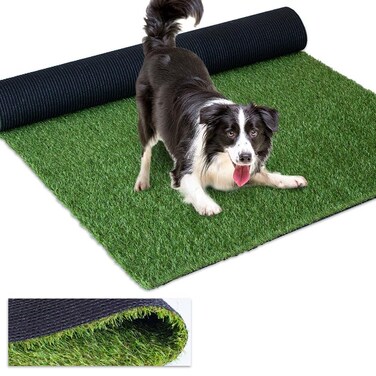 Artificial Turf Grass Rug Outdoor Indoor Use, Fake Grass Carpet Custom Size 3x5 Feet, Astroturf for Dogs Pets with Drainage Holes, Easy to Install and Clean