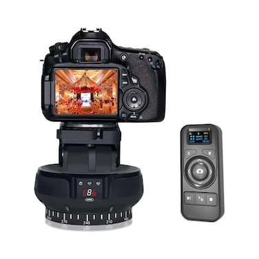 Motorized Pan Tilt Head, 360&deg; Rotation Motorized Panoramic Head, Remote Control Pan Tilt Professional Multifunctional Motorized Panoramic Head, for Mobile Phone Camera, 1Kg Load