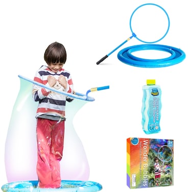 UgyDuky Large Bubble Wands Kit with 12 oz Concentrated Bubble Solution for Huge Bubble Wand, Bubble Wands Large Toys Bubbles for Kids Outside (Giant Bubble Wand Set+Matching Bubble Solution)