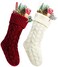 Kunyida Christmas Stockings, 18 Inch Blue Cable Knitted Stockings for Xmas Holiday Decoration, 2 Pack