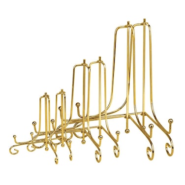 LIONWEI LIONWELI 6 Pack Iron Display Stand,Gold Iron Easel Plate Holder Stand for Displaying Pictures, Plates, Books and Arts (4, 6, 8 inch)