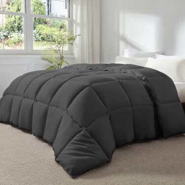 Soft Alaskan King Comforter 120"x 132", Extra Large Lightweight Quilted Down Alternative Comforter Duvet Insert for All Season-Fluffy Breathable Microfiber Comforter(Grey, Alaskan King)
