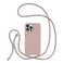 ZTOFERA Crossbody Case for iPhone 14 Pro with Lanyard Strap Adjustable Rope Liquid Silicone Soft Cover for iPhone 14 Pro 6.1 inch-Pink