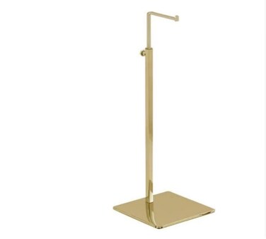 Single Hook Adjustable Purse Display Stand Metal Adjustable Handbag Bag Display Rack Holder (GOLD)