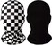 HOMELEX 2 Pieces Full Face Mask 2nd Skin Masks Halloween Spandex Hood for Unisex-Black &amp; Grid