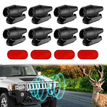 8PCS Deer Whistles for Vehicles - Deer Warning Whistles Device for Car, Wind Activated &amp; Ultrasonic Deer Alerts with Self-Adhesive Tape for Truck Motorcycle Avoid Collisions Deer Protection