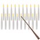 Leejec 20pcs Flameless Taper Floating Candles with Magic Wand Remote, Flickering Warm Light, Battery Operated 6.1" LED Electric Window Candle, Decor for Christmas, Wedding, Halloween, Birthday Party