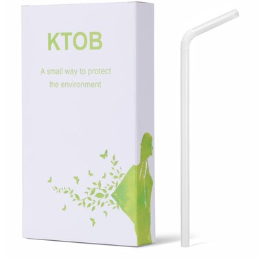100 Count 100% Plant-Based Compostable PLA Straws - Plasticless Biodegradable Flexible Drinking Straws - A Fantastic Eco Friendly Alternative to Plastic Straws