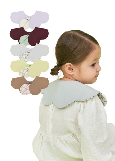 Konny Baby Bibs 5-Pack, 360 ​​&deg; Rotate, New Year Gifts, Soft and Absorbent Bandana Drooling for Boys Girls baby Essentials(Set 8 - Lavender, Wine, Warm Grey, Lily Green, Mocha Pink)