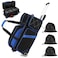 BOSSTIN 3 Ball Bowling Bags with Wheels, Bowling Ball Bag with Secure Velcro Fixed Ball Cup &amp; Shoe Compartment (Fits Up to Size 16),Bowling Ball Bag 3 Ball Roller with Multi-Pockets (Blue)