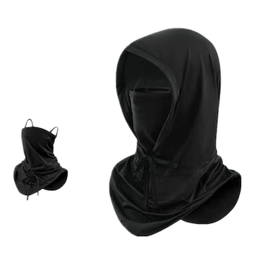 Balaclava Face Mask Summer Cooling Neck Gaiter UV Protection Hood Full Head Ski Mask for Men Women Cycling Motorcycle Fishing Black