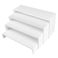 ELEGANTLIFE Acrylic Display Riser,4.3mm Heavy Duty Crystal Display Stand Shelf Layered Aesthetic, Jewelry Display Shelf Risers for D&eacute;cor,4 Pack Set Multi-color (White)