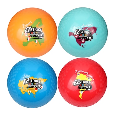 EZ STRIKE 8.5'' Playground Ball Set, Posh Rubber Dodgeballs for Kids and Adults, Handball Kick Ball for Outdoor and Indoor Games, Gaga Balls Includes Pump-World, 4 Pack