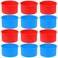 mifengda 12pcs Silicone Cake Mold Baking Round Cake Molds 4 Inch Non-Stick Baking Pan Kitchen Silicone Cake Molds for Baking(Red, Blue, 4inch)
